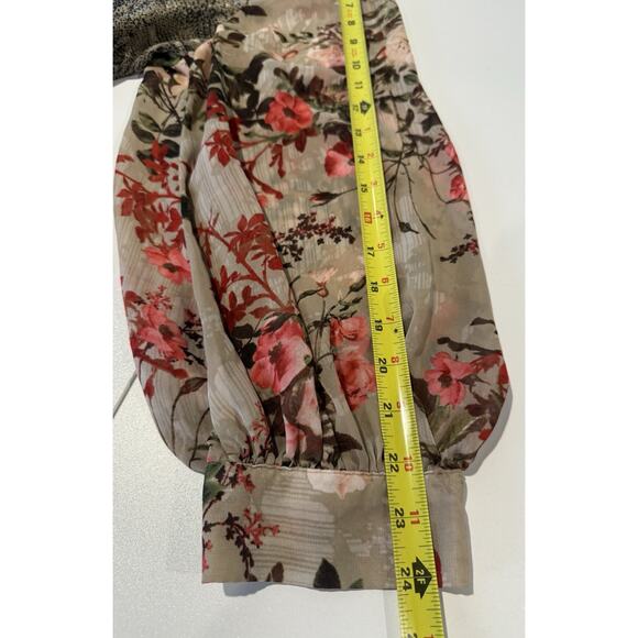 INC Peplum Faux Wrap Top Women's Size 4X Chiffon Floral Snake Mixed Print Sheer - Picture 11 of 11